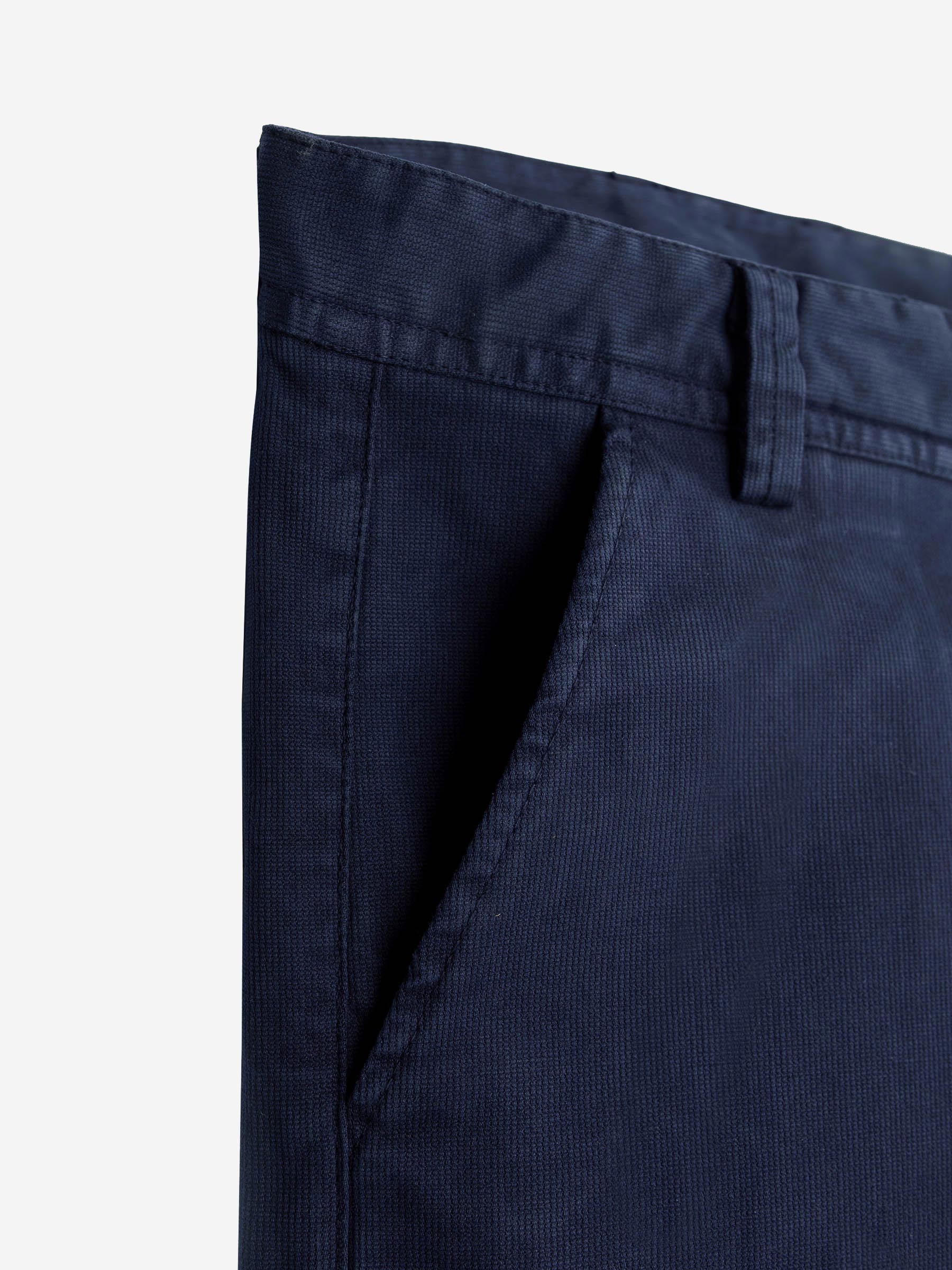 Navy Blue Structured Trouser