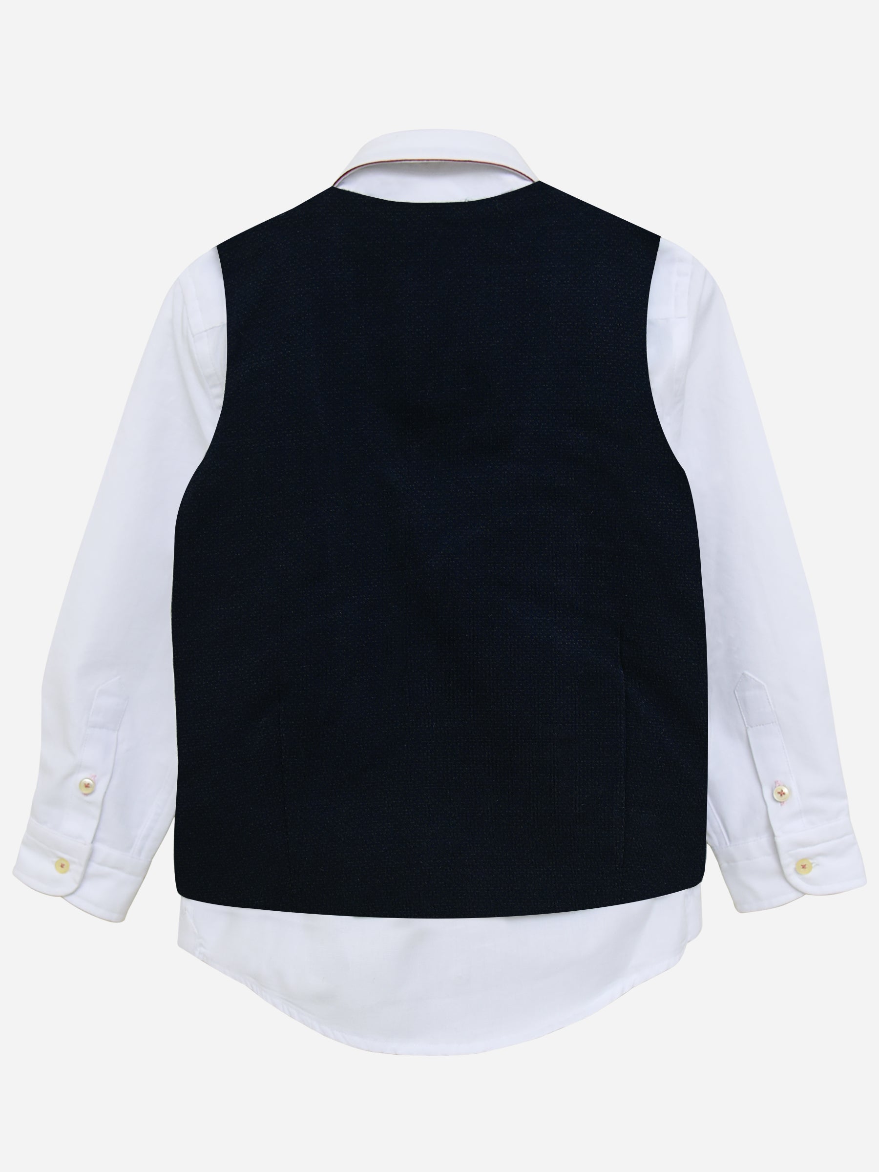 Navy Blue Textured Suit Waistcoat