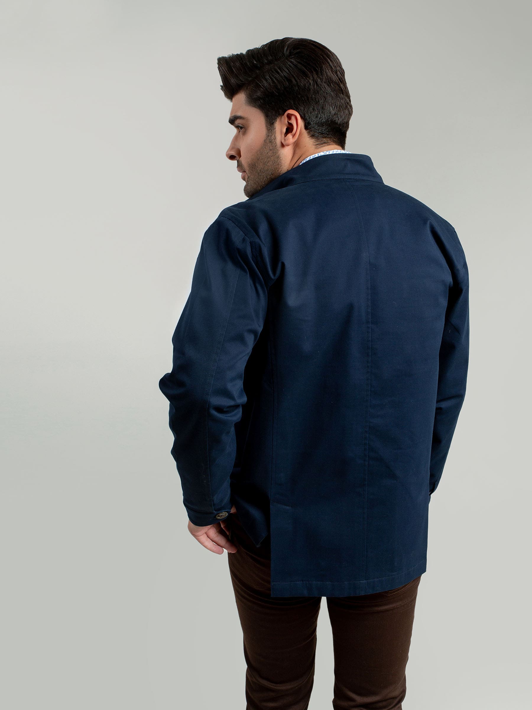 Navy Blue Trench Jacket