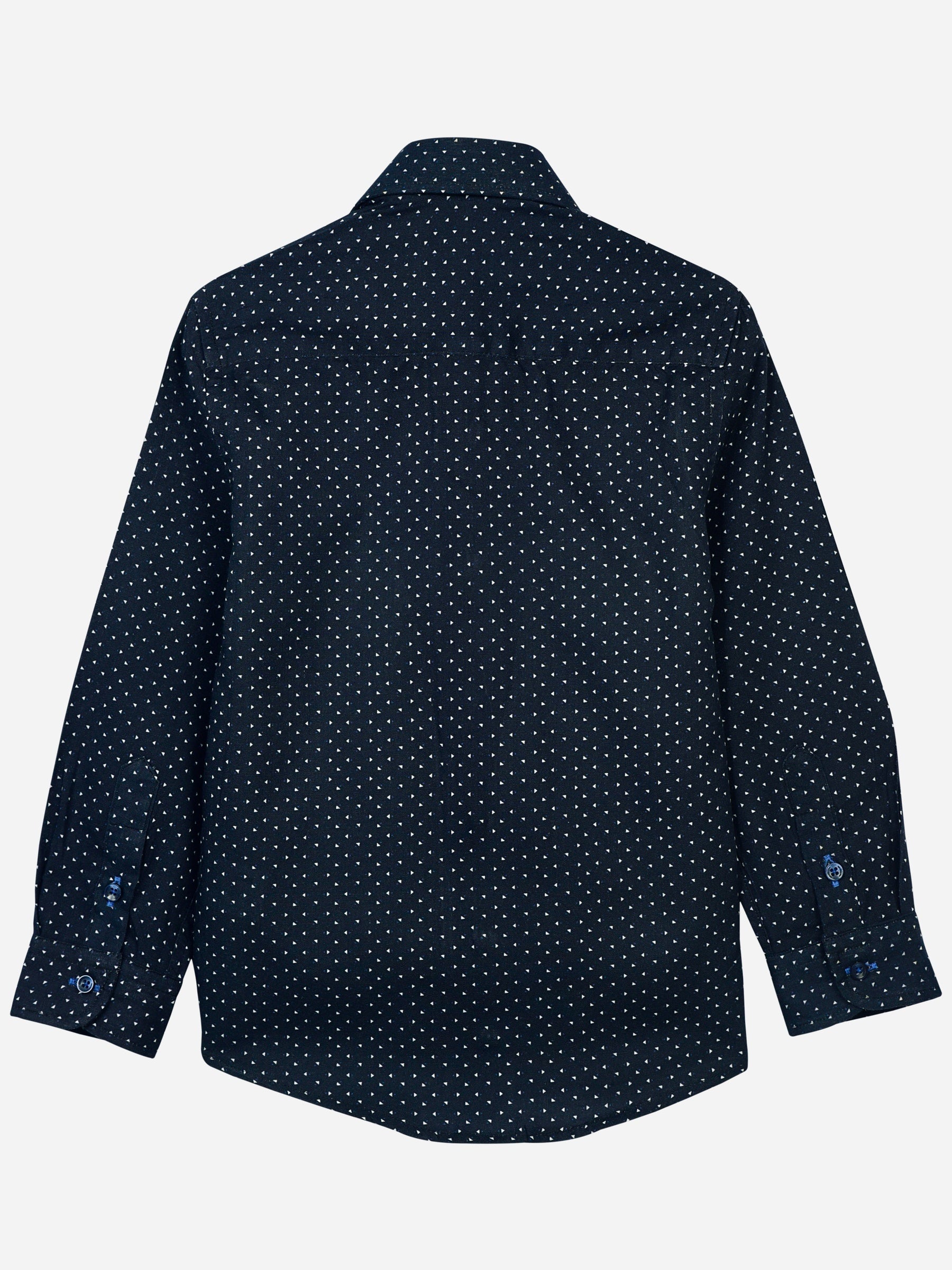 Navy Blue Triangle Pattern Casual Shirt