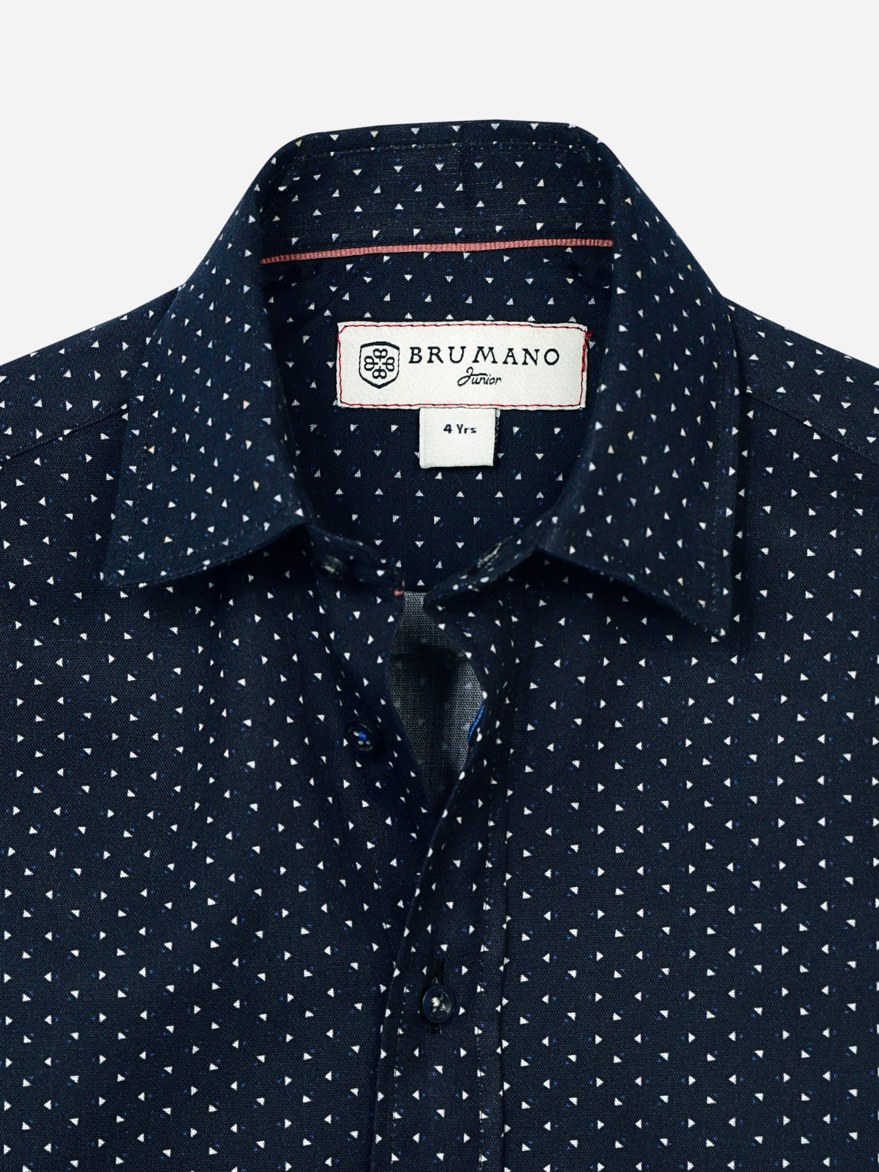 Navy Blue Triangle Pattern Casual Shirt
