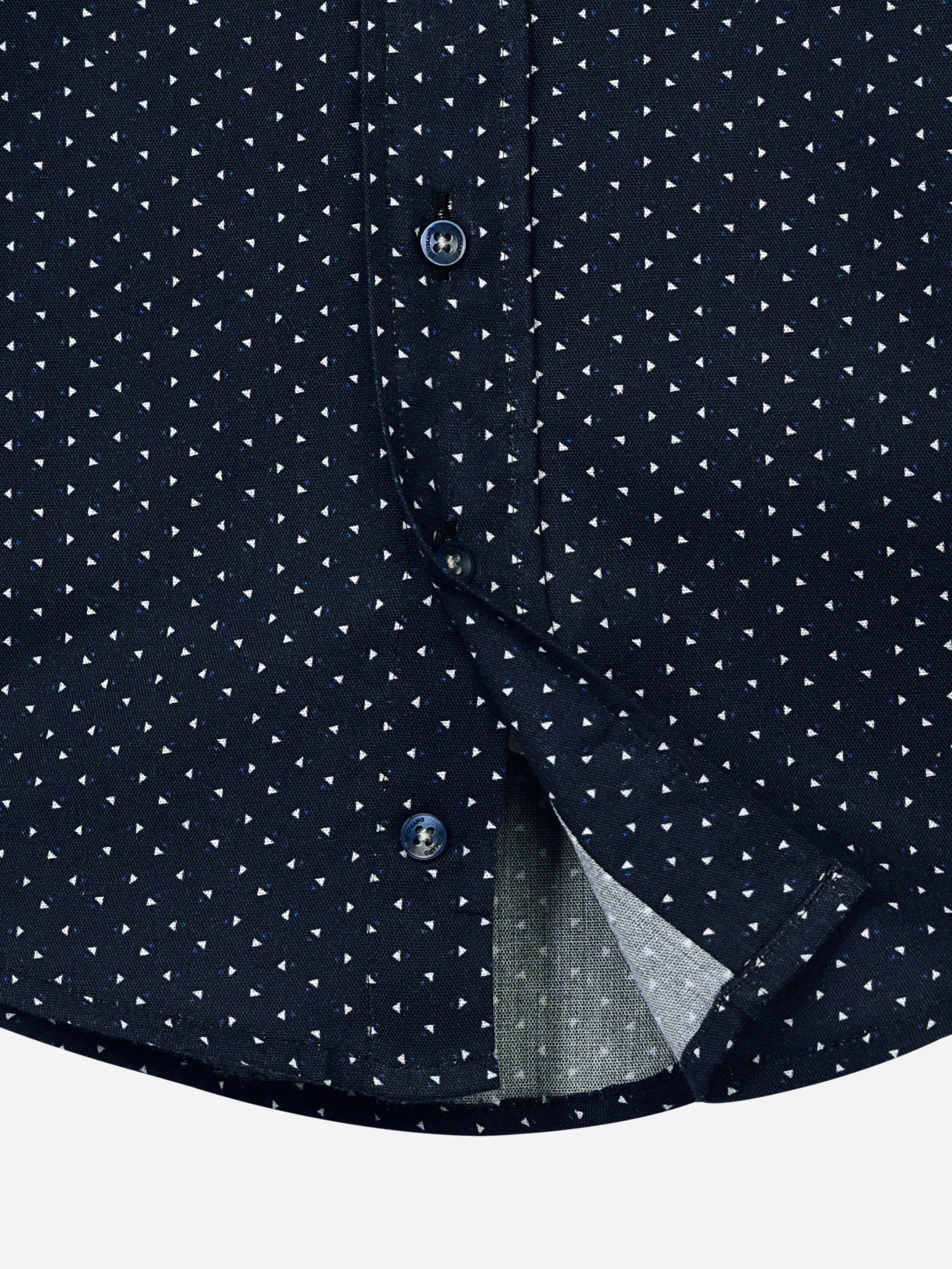 Navy Blue Triangle Pattern Casual Shirt