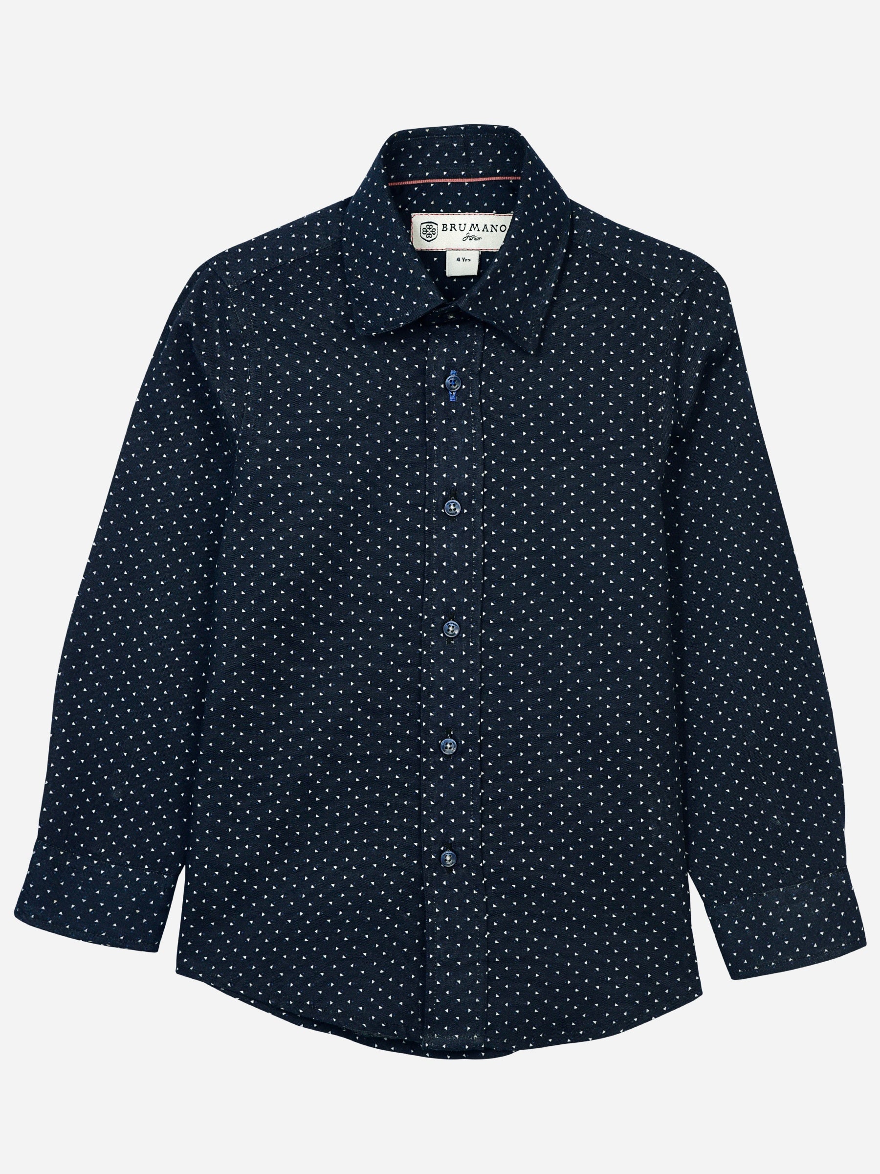 Navy Blue Triangle Pattern Casual Shirt