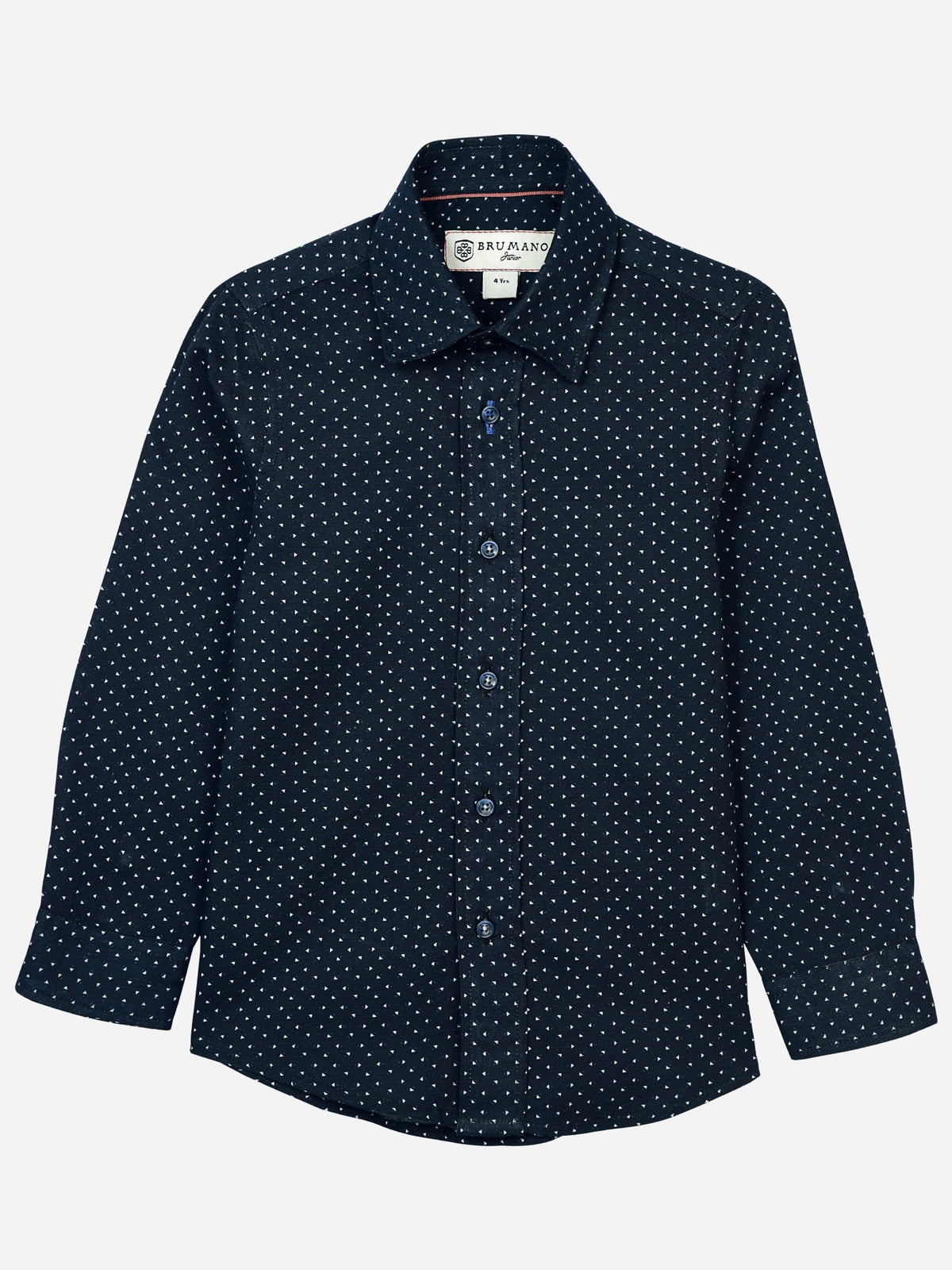 Navy Blue Triangle Pattern Casual Shirt