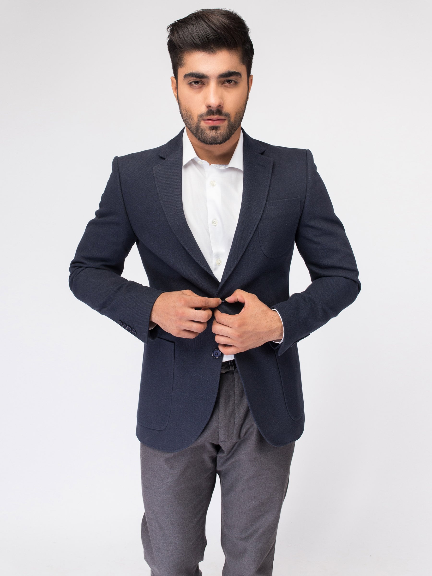 Navy Blue Twill Blazer