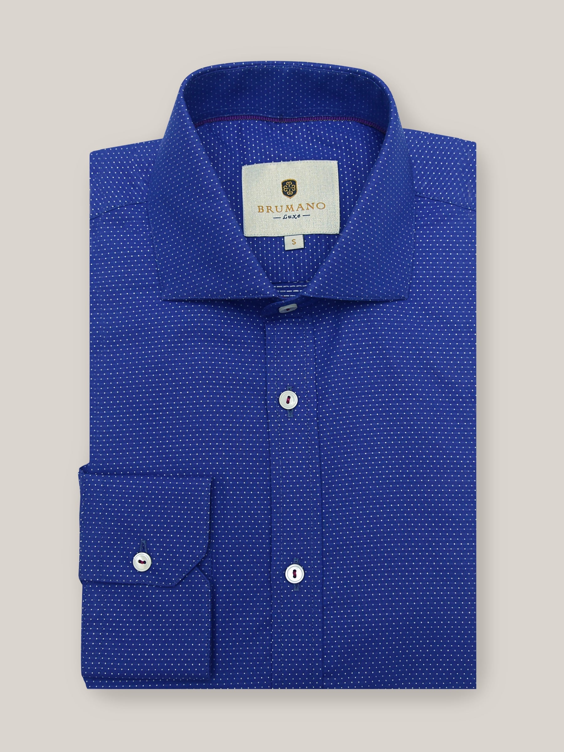 Navy Blue & White Dobby Shirt