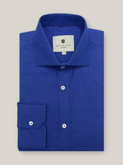 Navy Blue & White Dobby Shirt