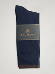 Navy & Brown Cotton Socks