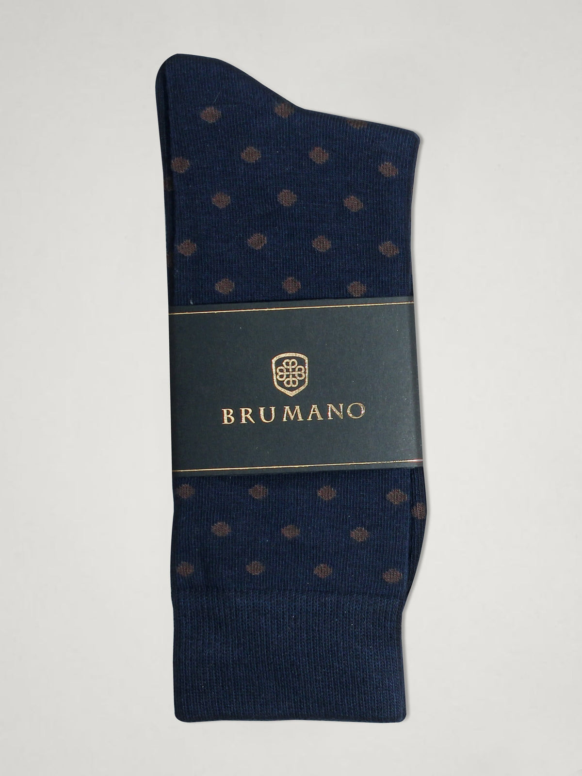 Navy & Brown Polka Dot Cotton Socks