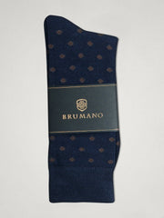 Navy & Brown Polka Dot Cotton Socks