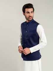 Navy Diamond Patterned Waistcoat