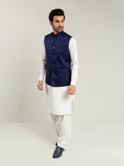 Navy Diamond Patterned Waistcoat