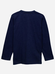 Navy Full Sleeve T-Shirt With Contrasting Pocket