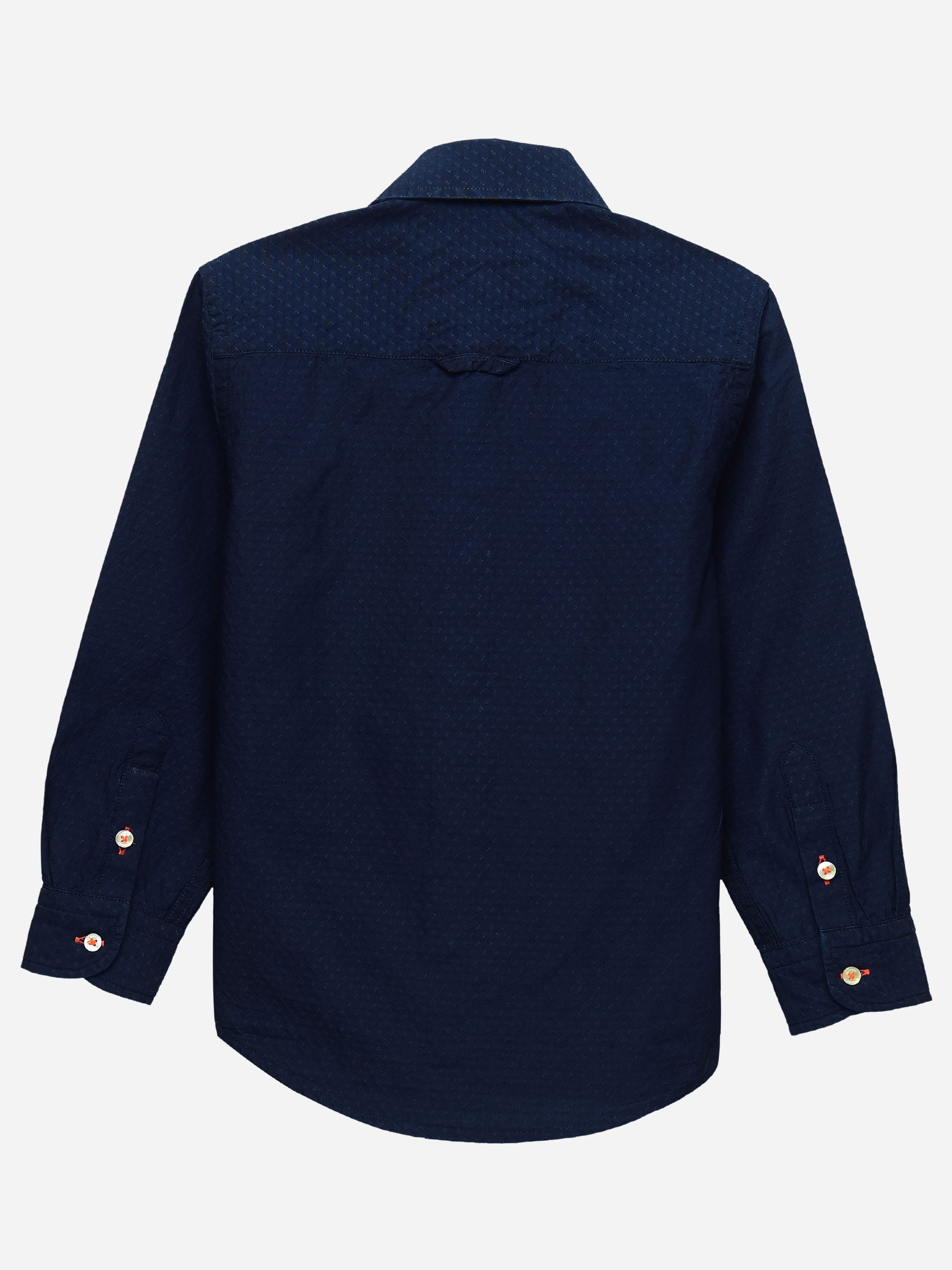 Navy Indigo Dyed Structured Casual Shirt