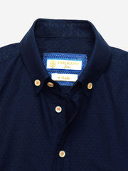 Navy Indigo Dyed Structured Casual Shirt