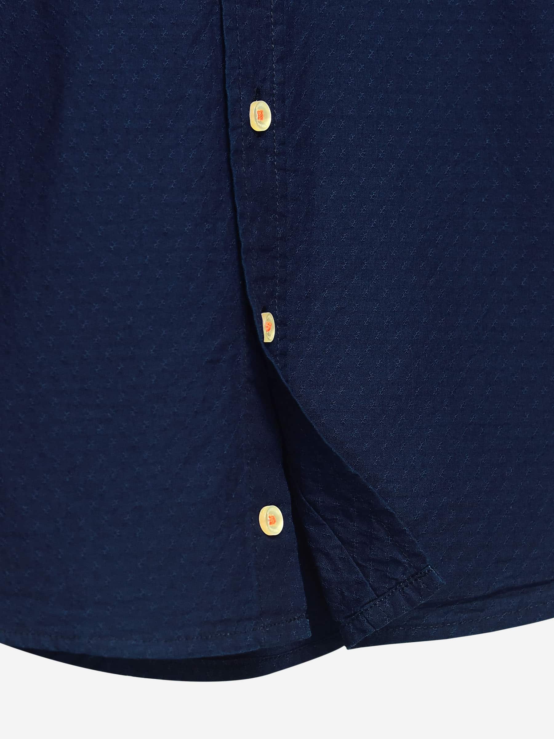 Navy Indigo Dyed Structured Casual Shirt
