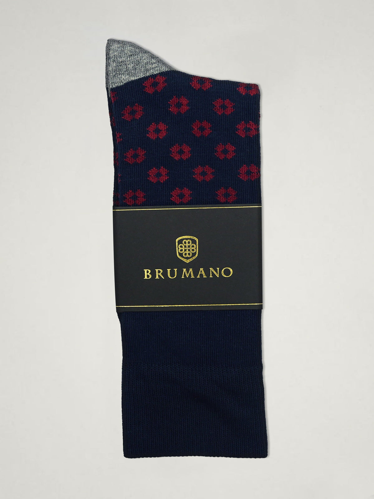 Navy & Maroon Flower Cut Cotton Socks