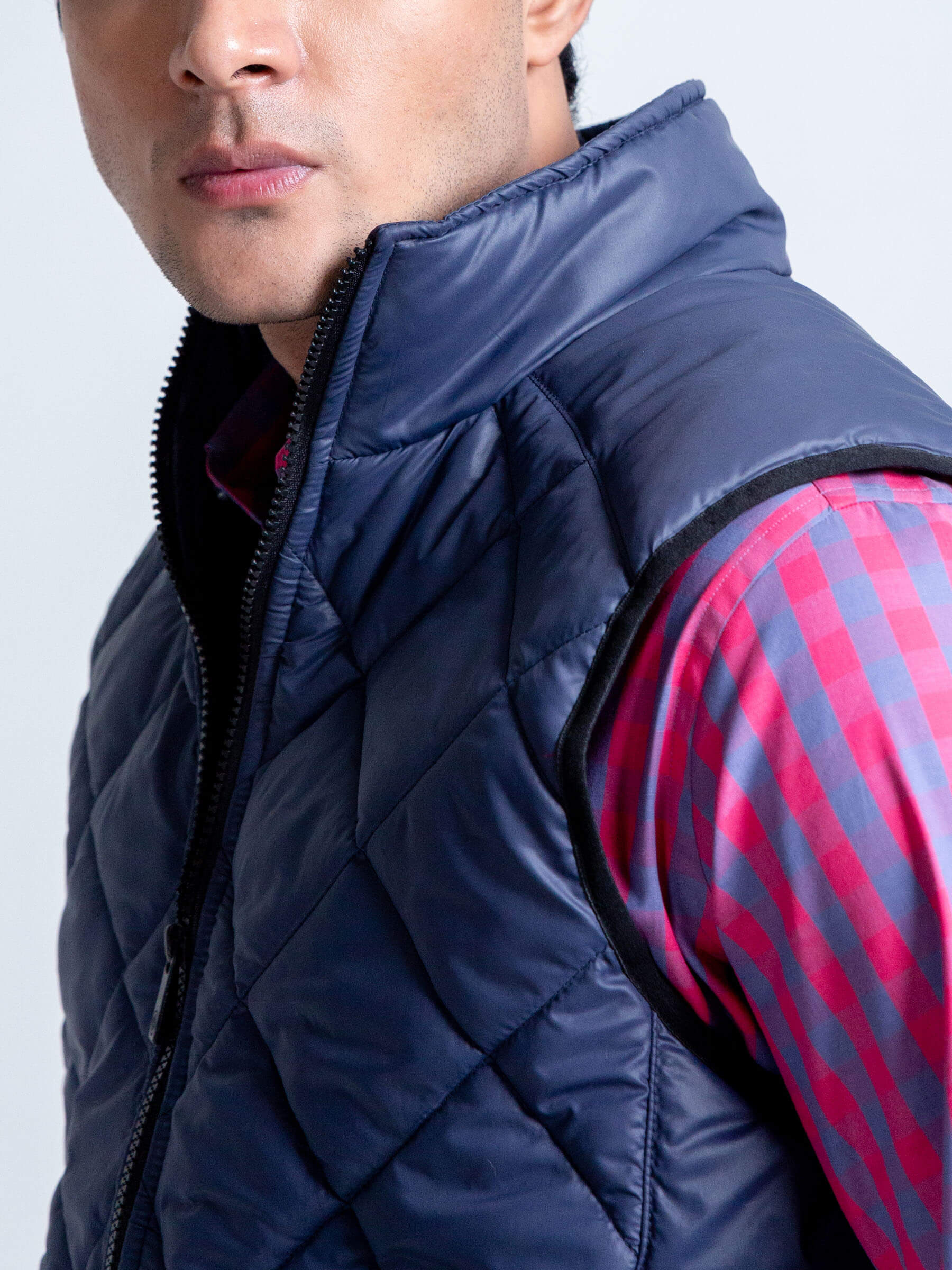Navy Quilted Sleeveless Gilet