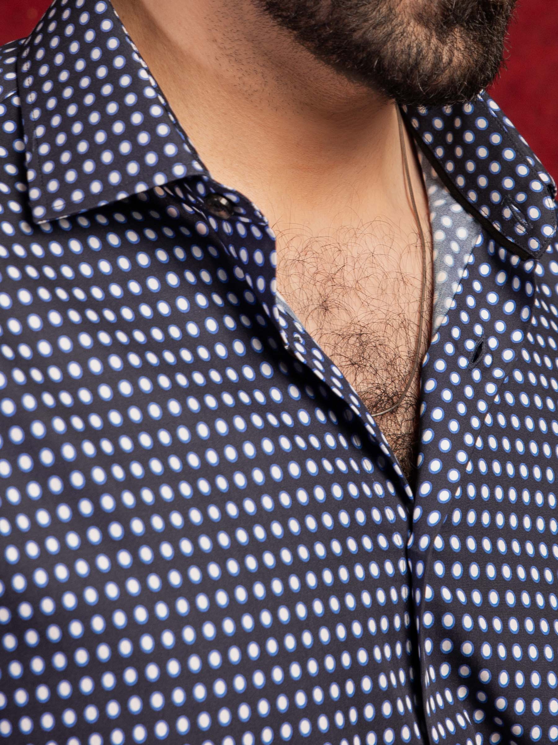 Navy & White Polka Dot Shirt