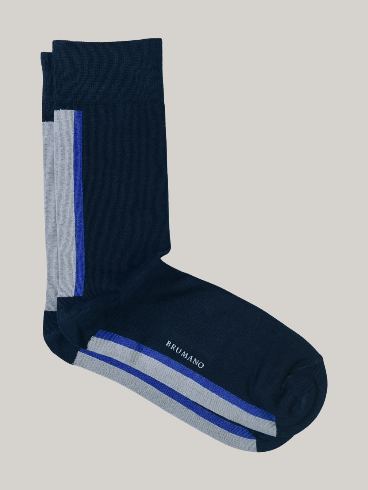 Navy blue & Grey Sporty Striped Cotton Socks
