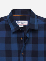 Navy Blue & Black Bold Checkered Casual Shirt - Junior