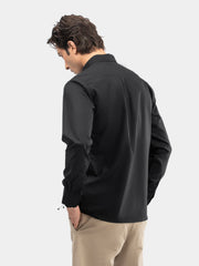 Navy Blue Button Down Shirt With Contrasting Collar Detail