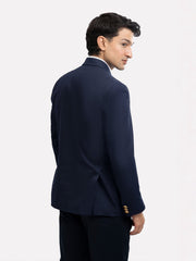 Navy Blue Formal Blazer With Golden Buttons
