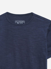 Navy Blue Slub Effect Crew Neck T-Shirt - Junior