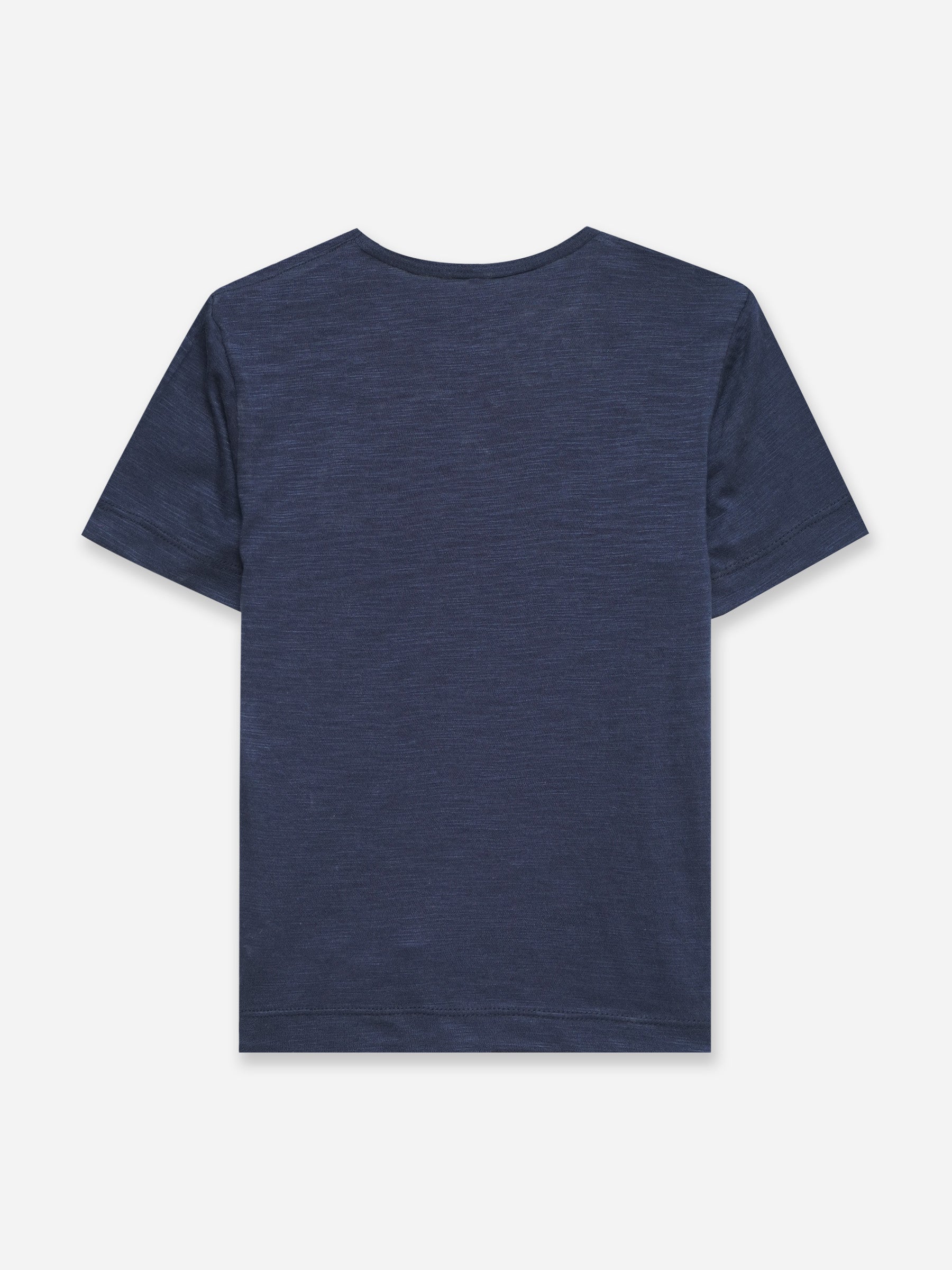 Navy Blue Slub Effect Crew Neck T-Shirt - Junior