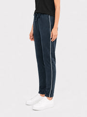 Navy Blue Sporty Regular Fit Knitted Pajama - Women