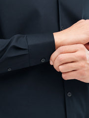 Navy Blue Super Light Formal Shirt With Detailing - Luxe