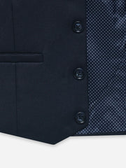 Navy Blue Twill Formal Vest With Bow - Junior
