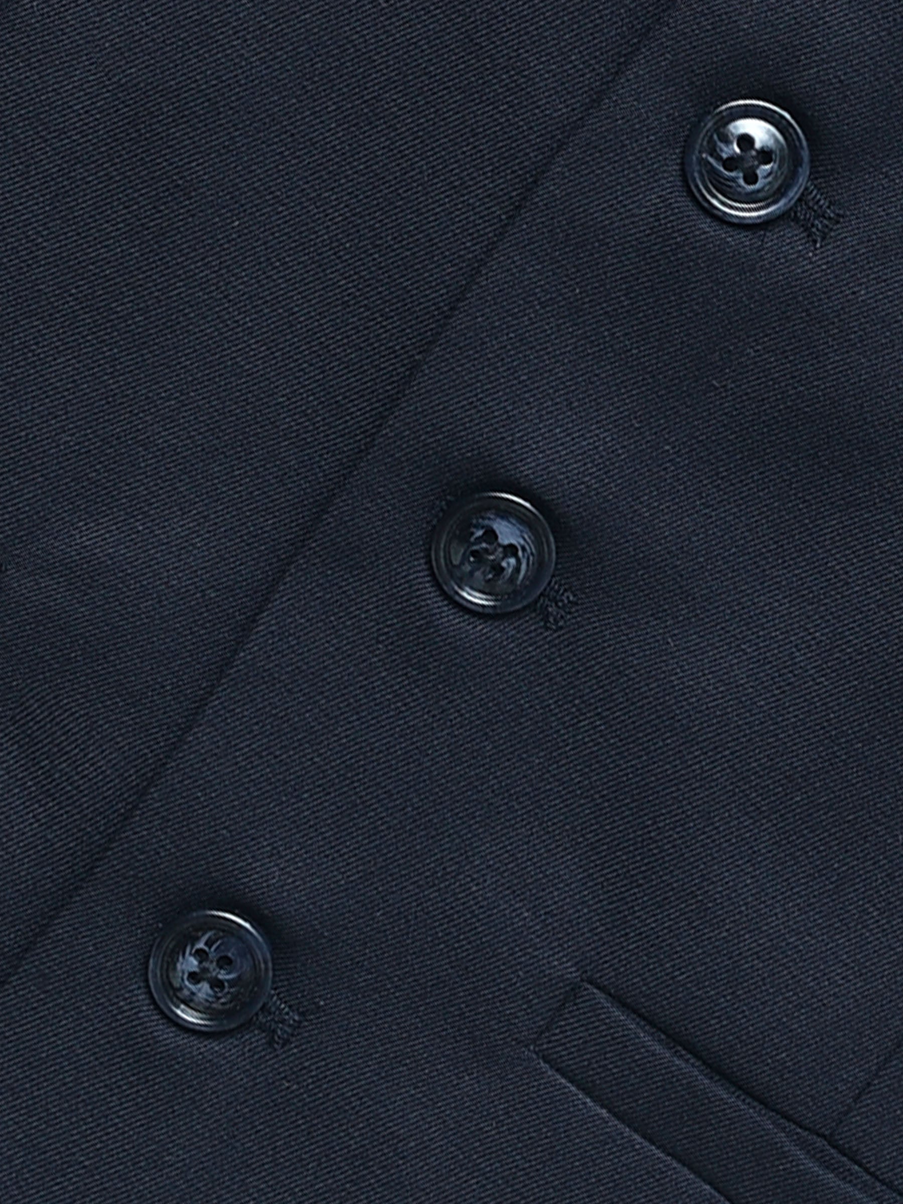 Navy Blue Twill Formal Vest With Bow - Junior
