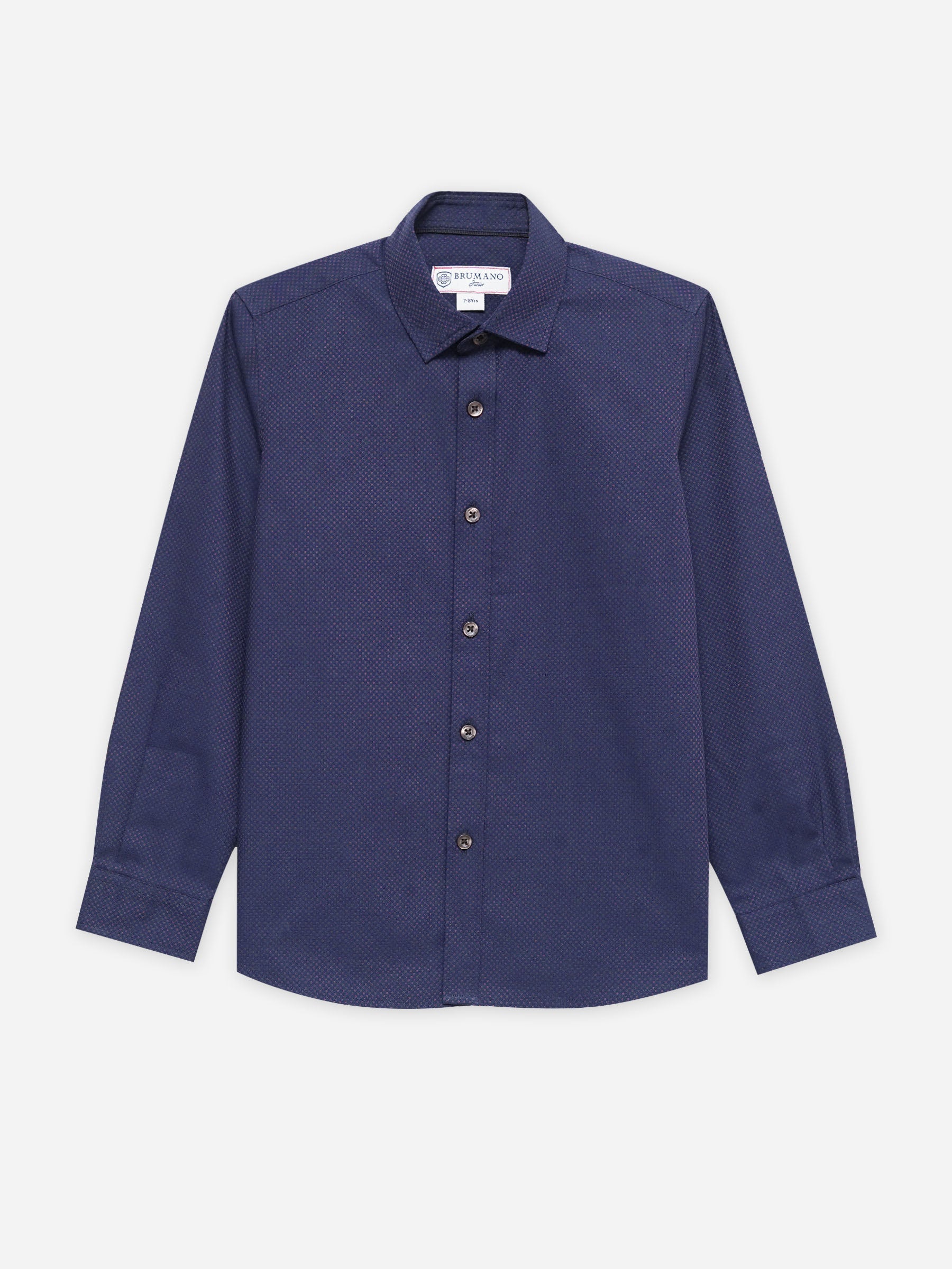 Navy Blue & White Orange Casual Shirt - Junior