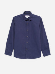 Navy Blue & White Orange Casual Shirt - Junior