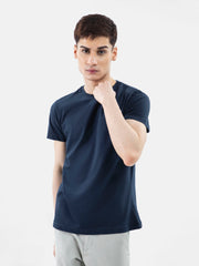 Navy Blue 100% Combed Cotton Crew Neck T-Shirt