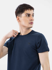 Navy Blue 100% Combed Cotton Crew Neck T-Shirt