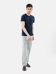 Navy Blue 100% Combed Cotton Crew Neck T-Shirt