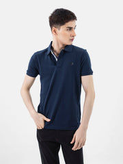 Navy Blue 100% Cotton Basic Polo