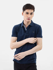 Navy Blue 100% Cotton Basic Polo