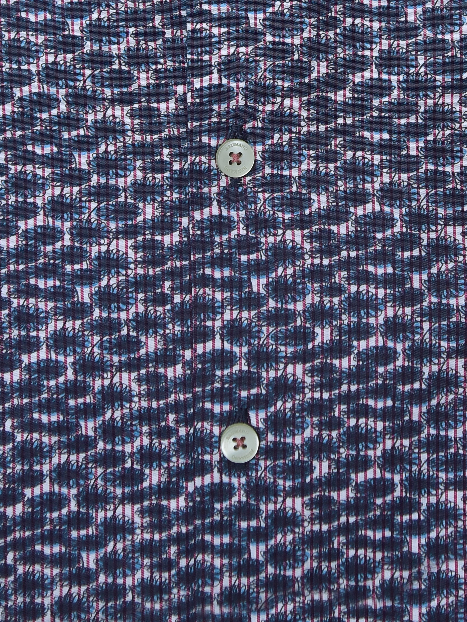 Navy Blue Abstract Printed Shirt With Classic Collar