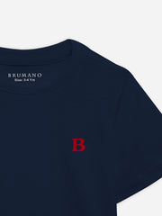Navy Blue Basic 100% Cotton Casual Tee