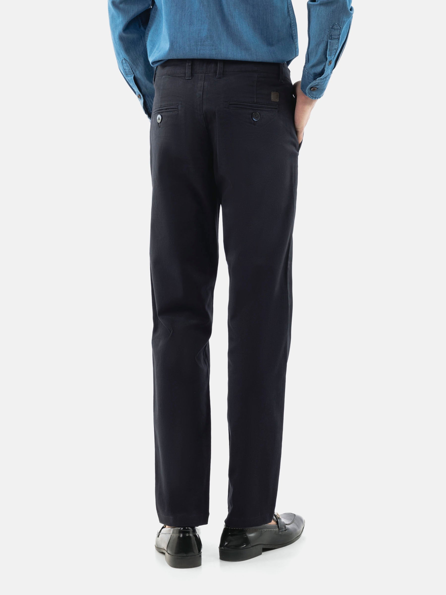 Navy Blue Basic Casual Fit Chinos