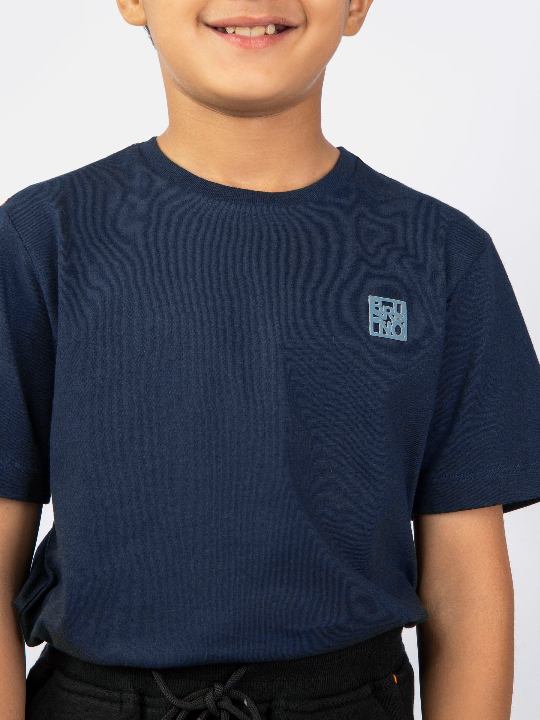 Navy Blue Basic Crew Neck Casual T-Shirt