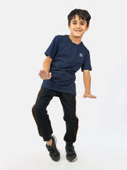Navy Blue Basic Crew Neck Casual T-Shirt