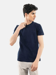 Navy Blue Basic Crew Neck T-Shirt
