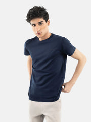 Navy Blue Basic Crew Neck T-Shirt