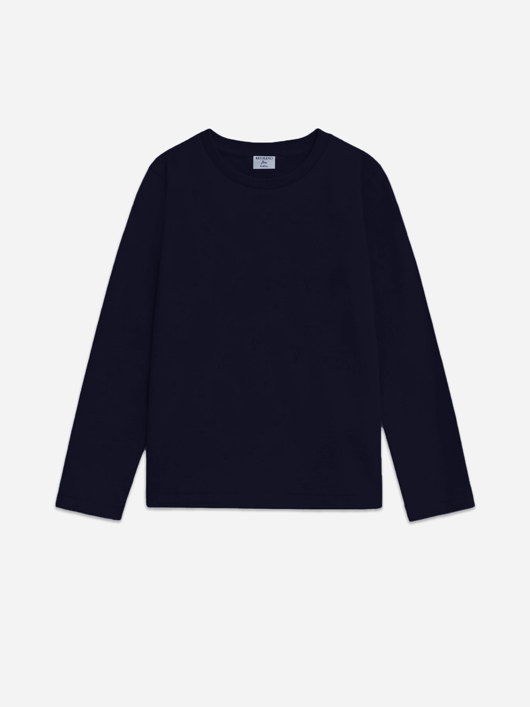 Navy Blue Basic Long Sleeve Casual T-Shirt - Junior