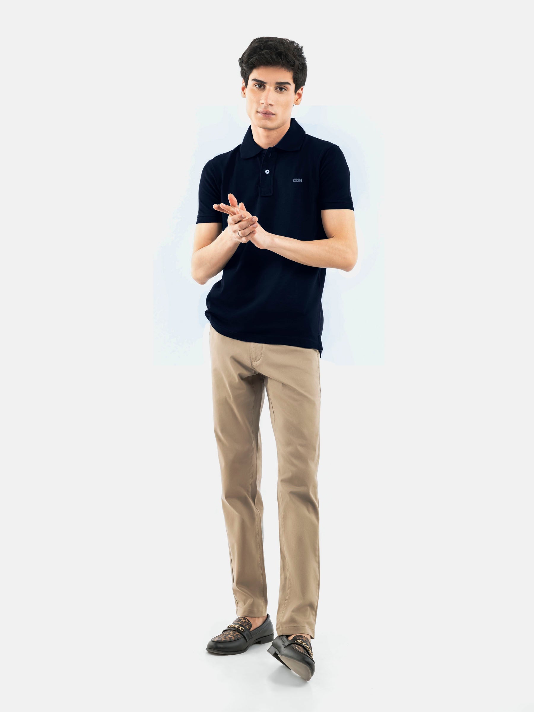 Navy Blue Basic Pique Polo Shirt
