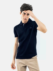 Navy Blue Basic Pique Polo Shirt